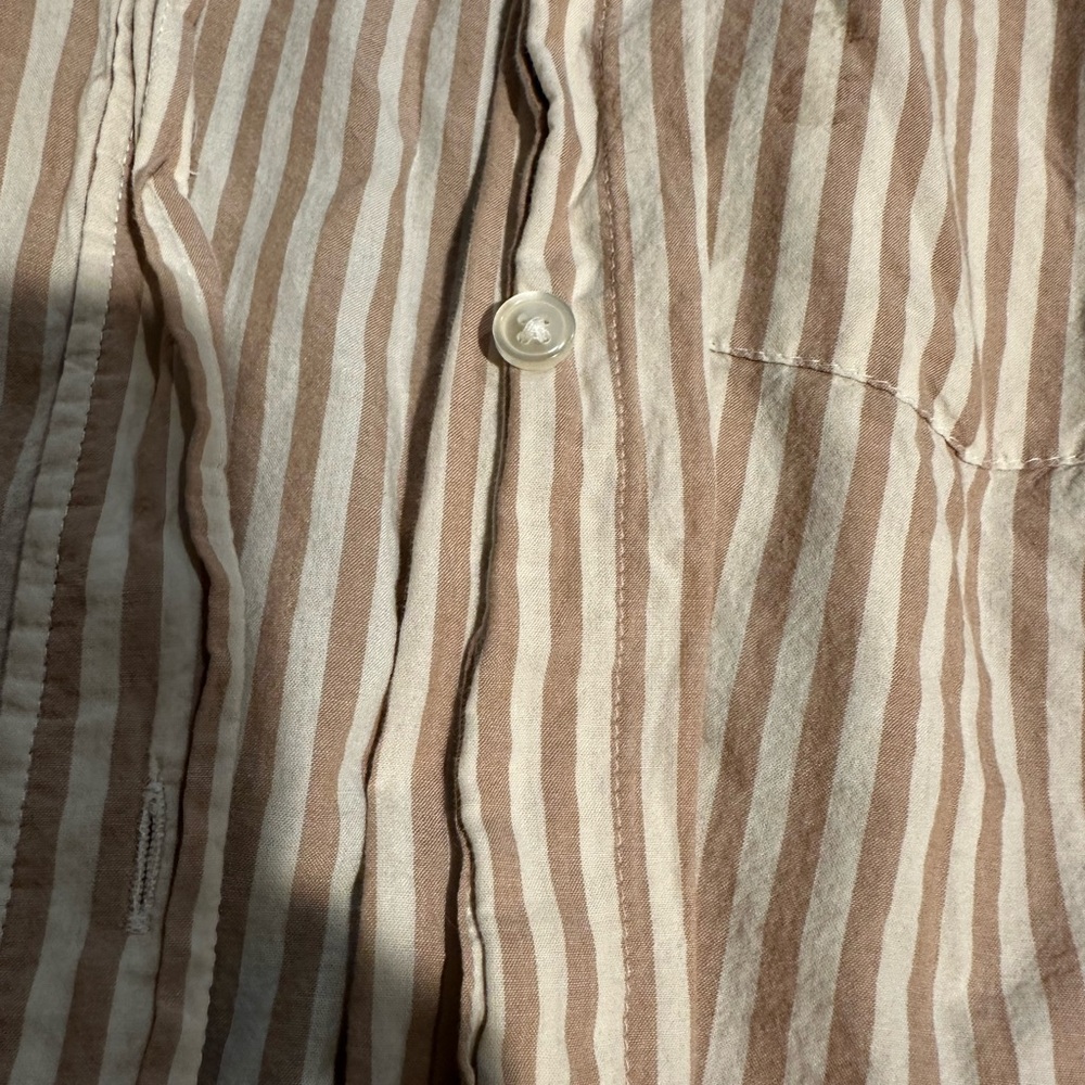 Sonoma Beige and White Striped Shirt - Picture 4 of 7